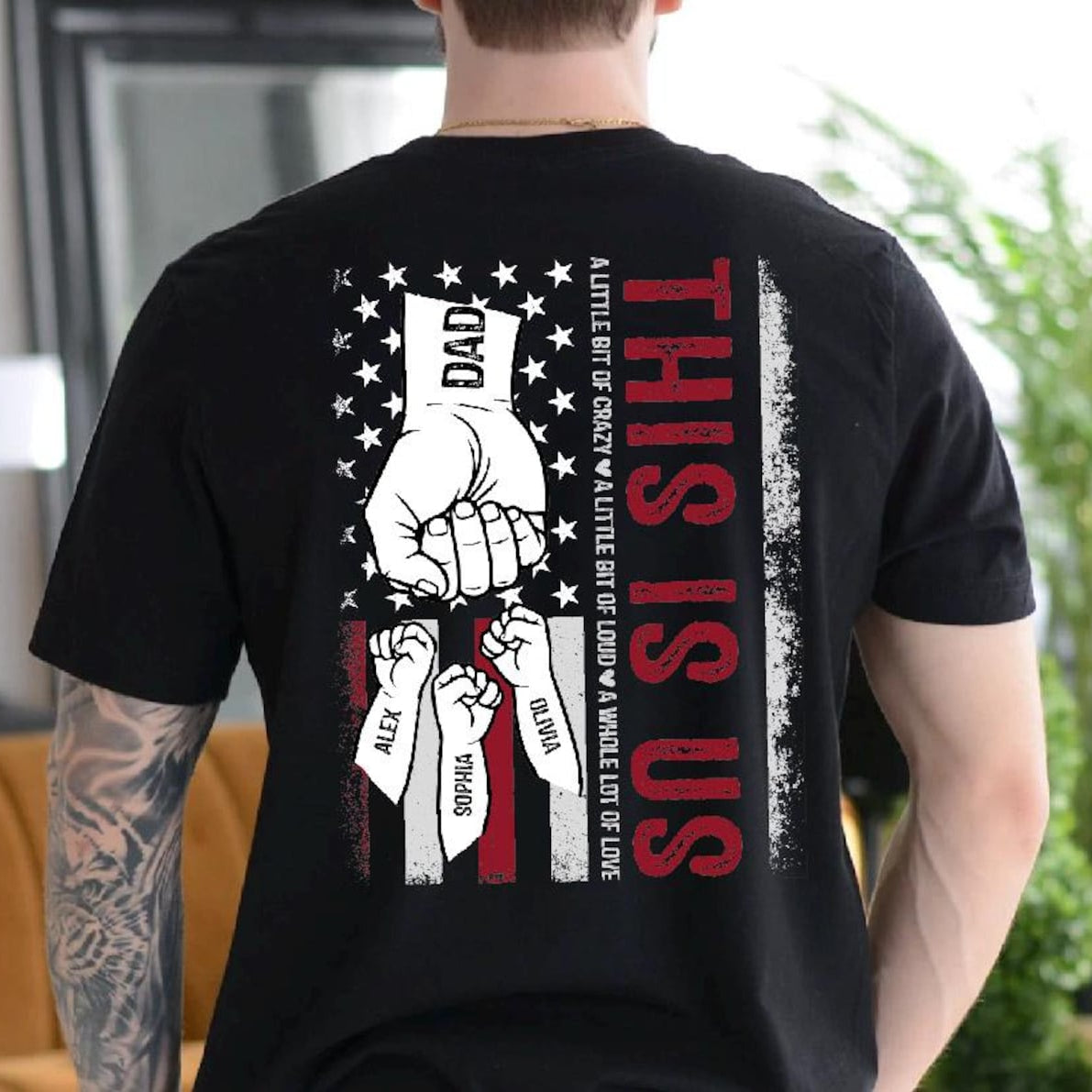 This is Us Dad Shirt with Kids Names, Custom Dad T-shirt, Personalized Fathers Day Gift for Dad, Grandpa Shirt, Custom First Bump Dad Tee