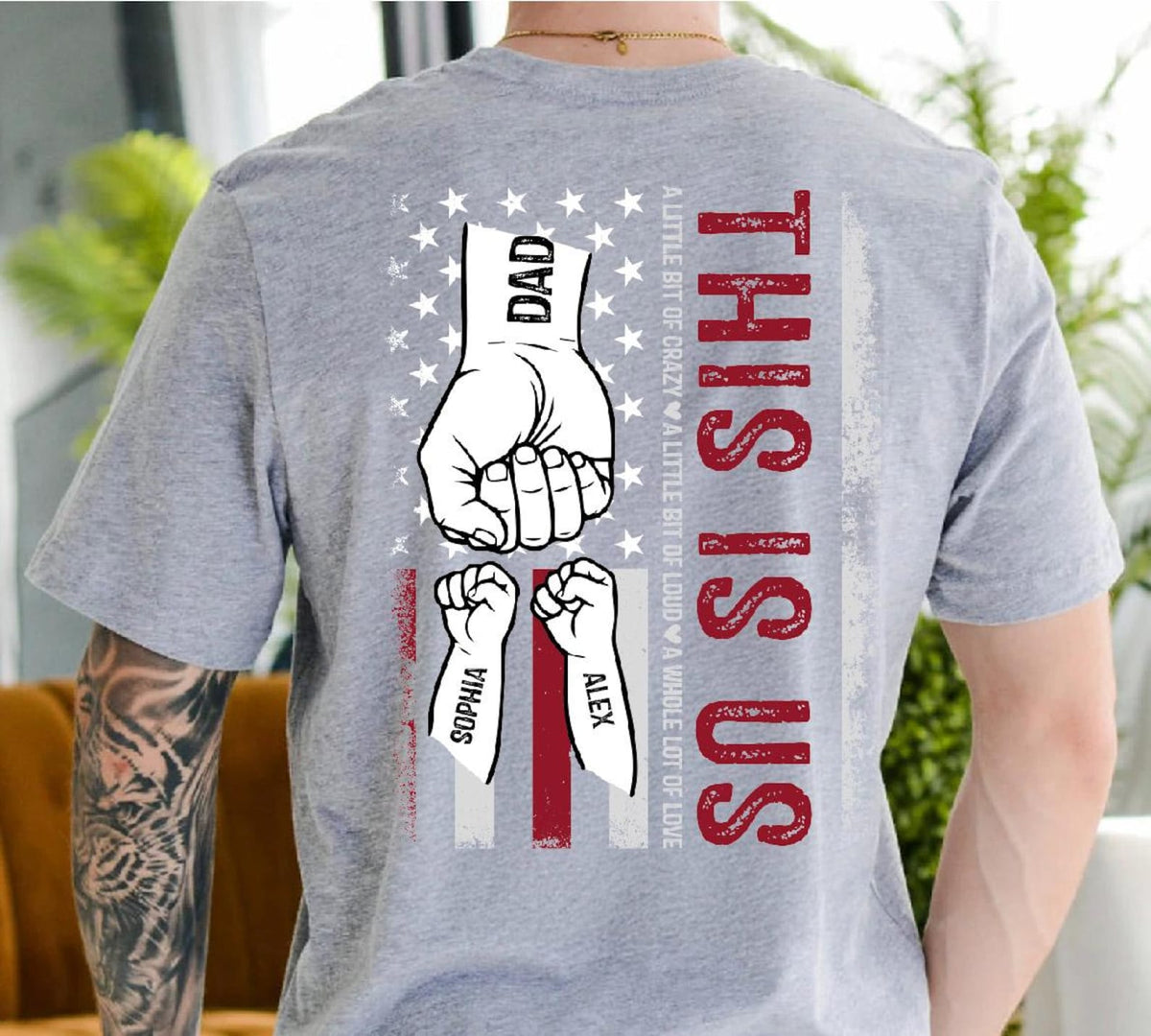 This is Us Dad Shirt with Kids Names, Custom Dad T-shirt, Personalized Fathers Day Gift for Dad, Grandpa Shirt, Custom First Bump Dad Tee