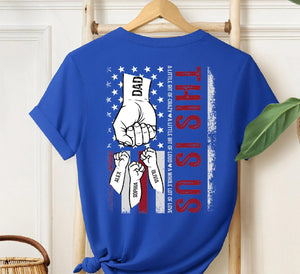 This is Us Dad Shirt with Kids Names, Custom Dad T-shirt, Personalized Fathers Day Gift for Dad, Grandpa Shirt, Custom First Bump Dad Tee