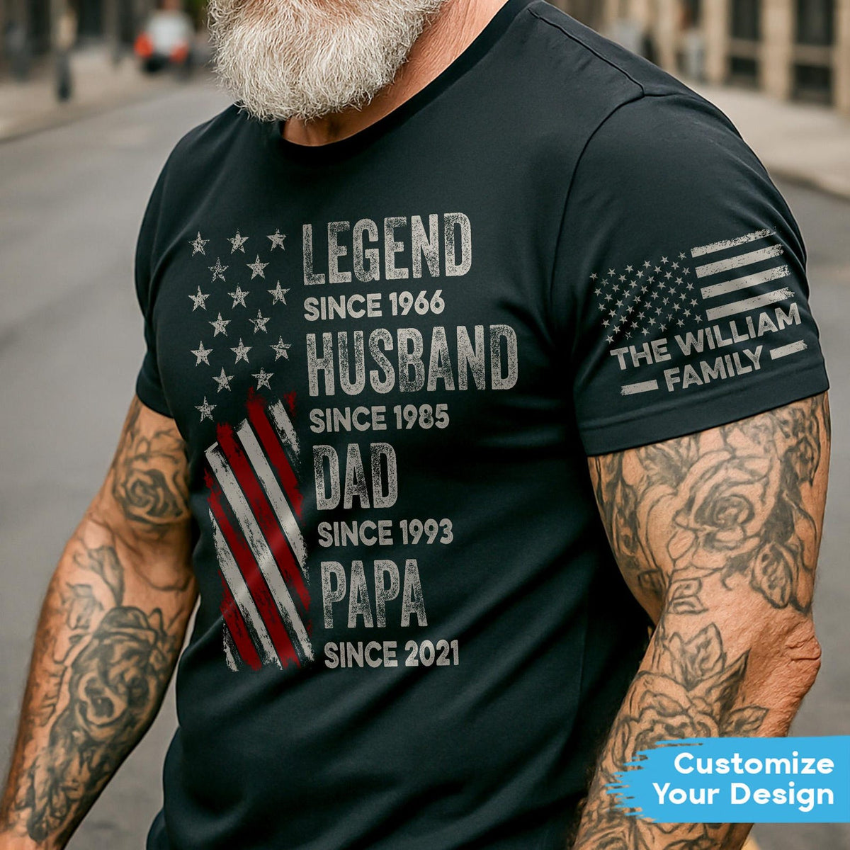 Personalized Legend, Husband, Dad And Grandpa Custom Family Name Shirt, July 4th Dad Shirt, Dad America Shirt, Father's Day Gift for Dad
