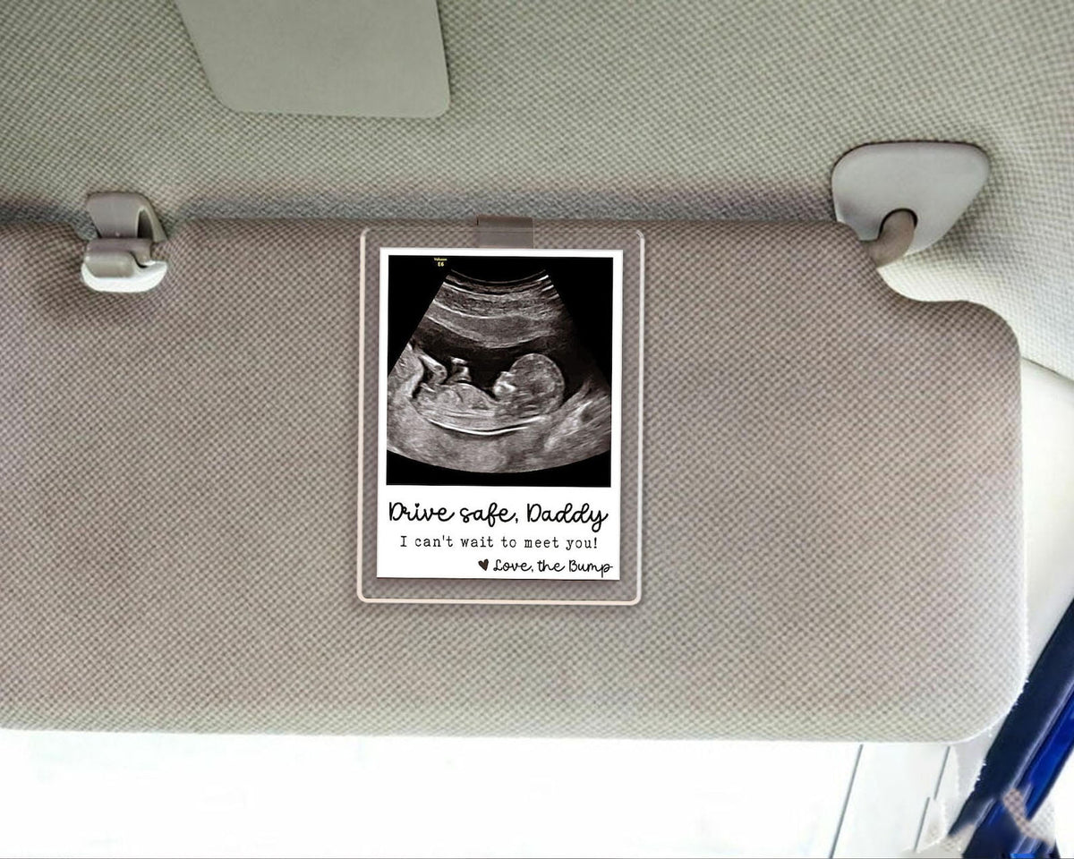 Personalized Baby Ultrasound Car Visor Clip, 1st Fathers Day Gift, New Dad Gift, Fathers Day Gift For Expecting Dad, Custom Pregnancy Gift