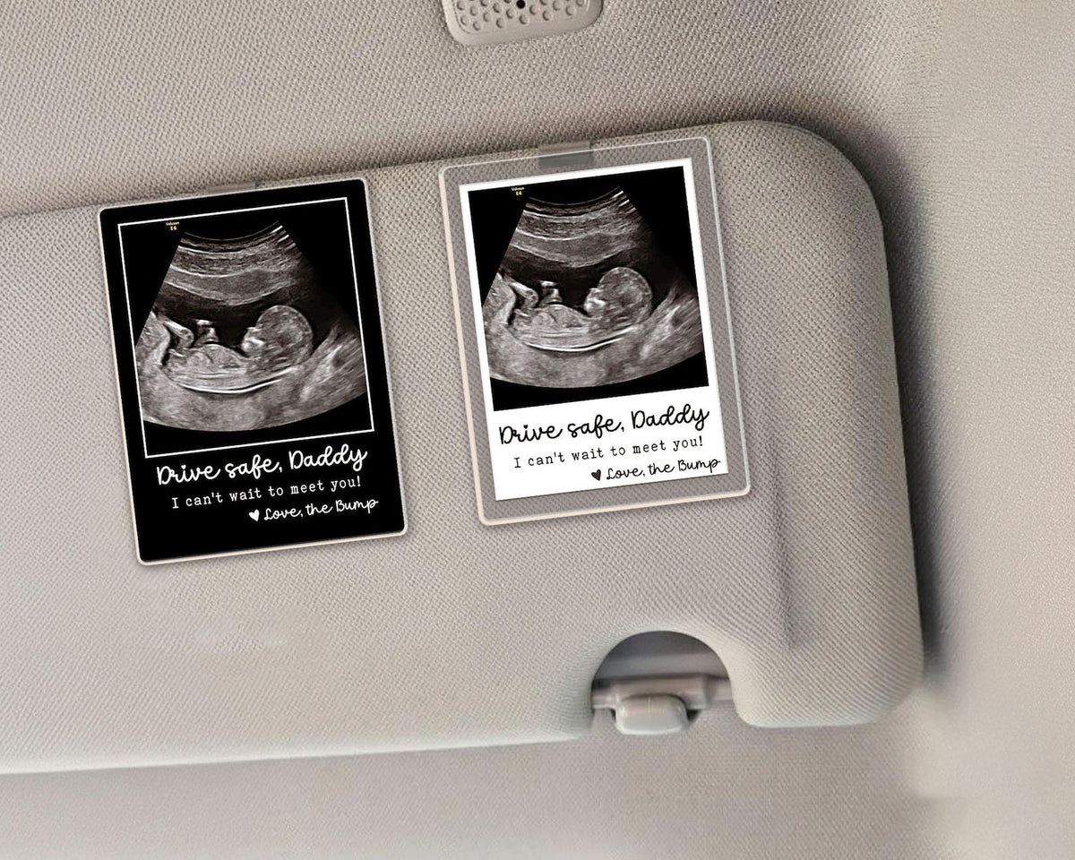 Personalized Baby Ultrasound Car Visor Clip, 1st Fathers Day Gift, New Dad Gift, Fathers Day Gift For Expecting Dad, Custom Pregnancy Gift
