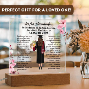Personalised Graduation Gift Spanish, Graduation Plaque, Graduation Gift for Her, Daughter Graduation Gift for Granddaughter, Niece, Friend