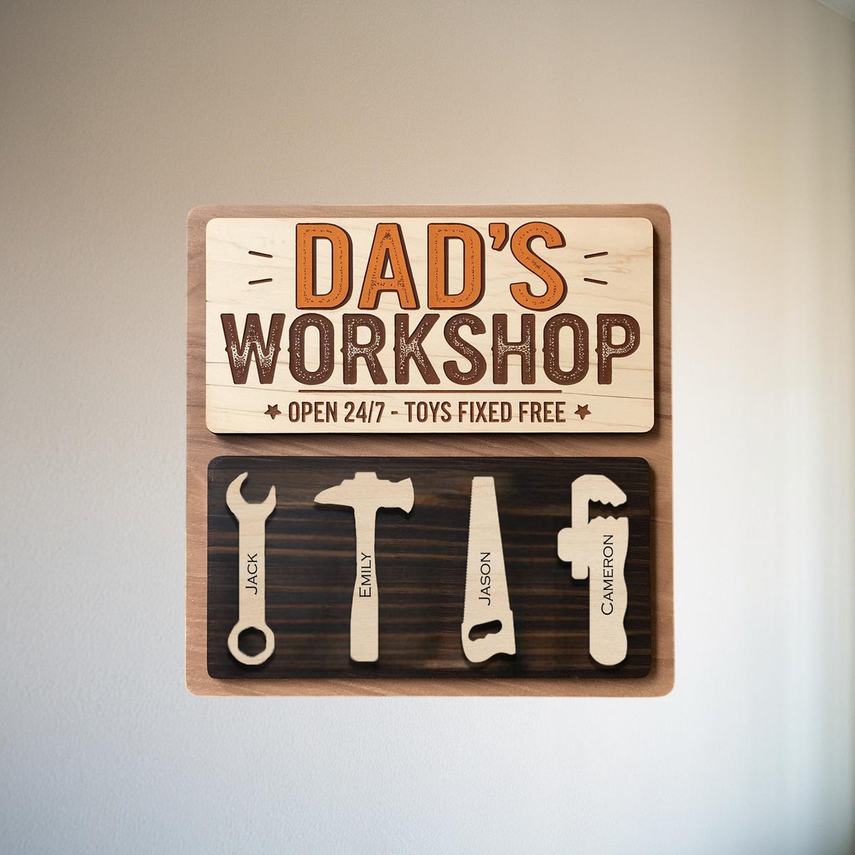 Personalized Dad's Workshop Wooden Sign, Custom Garage Sign, Custom Grandpa's Workshop, Toys Fixed Free Sign, Gift for Grandpa, Gift For Dad