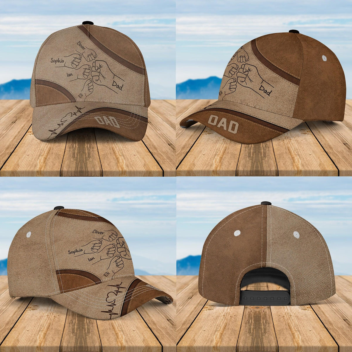 Personalized Best Dad Ever Fist Bump Classic Cap, Father's Day Gift For Dad, Cap For Grandpa, Hat For Husband, Dad And Kid Name Cap
