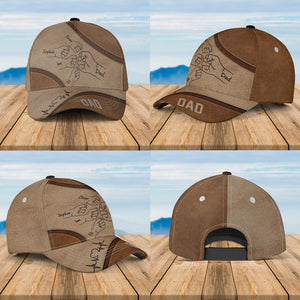 Personalized Best Dad Ever Fist Bump Classic Cap, Father's Day Gift For Dad, Cap For Grandpa, Hat For Husband, Dad And Kid Name Cap