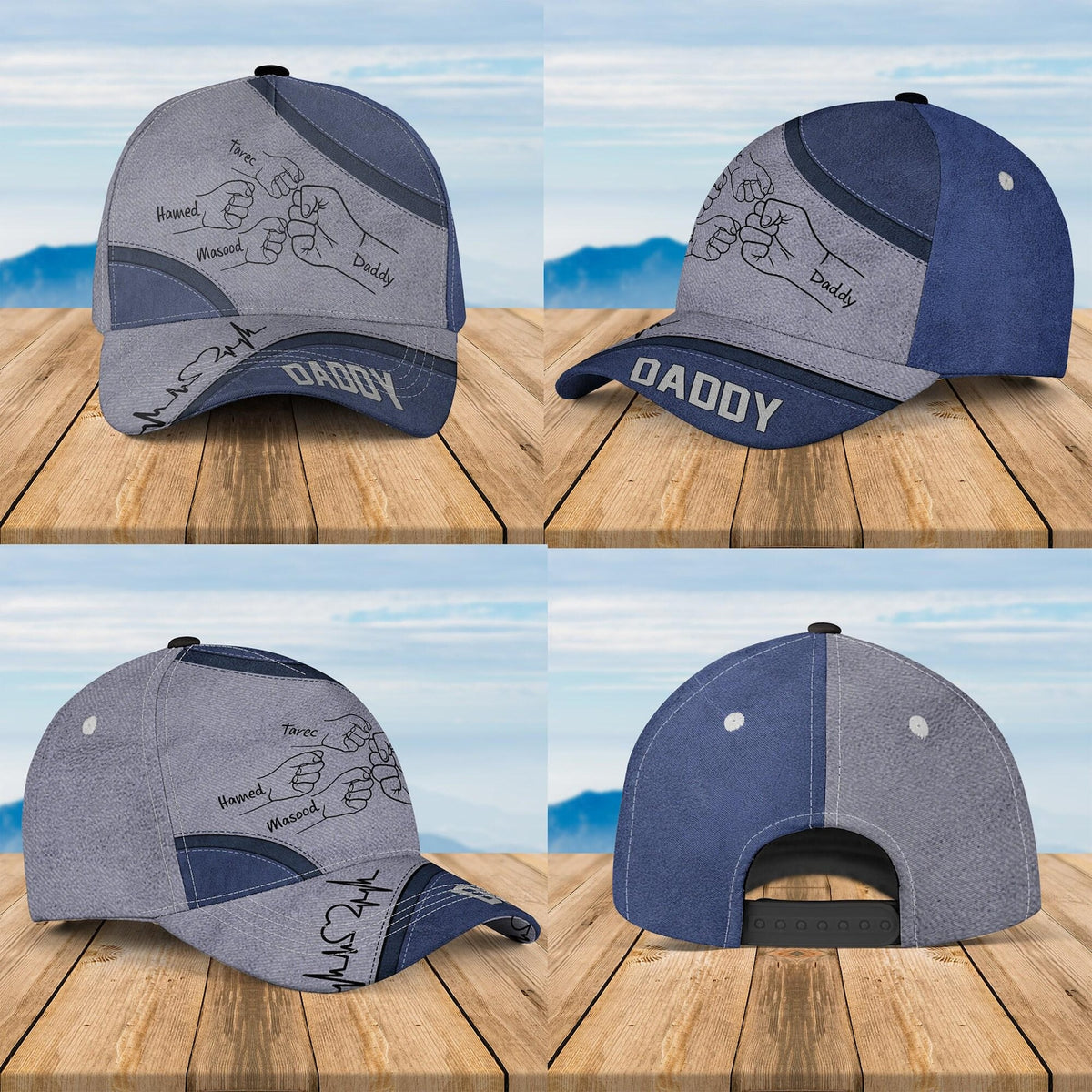Personalized Best Dad Ever Fist Bump Classic Cap, Father's Day Gift For Dad, Cap For Grandpa, Hat For Husband, Dad And Kid Name Cap