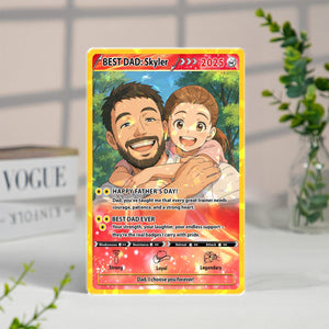 Father's Day Gift For Dad, Custom Poke Anime Dad Card, Personalized Photo Anime Card, Gamer Dad Gifts From Kids, Gift For Husband, Art Card