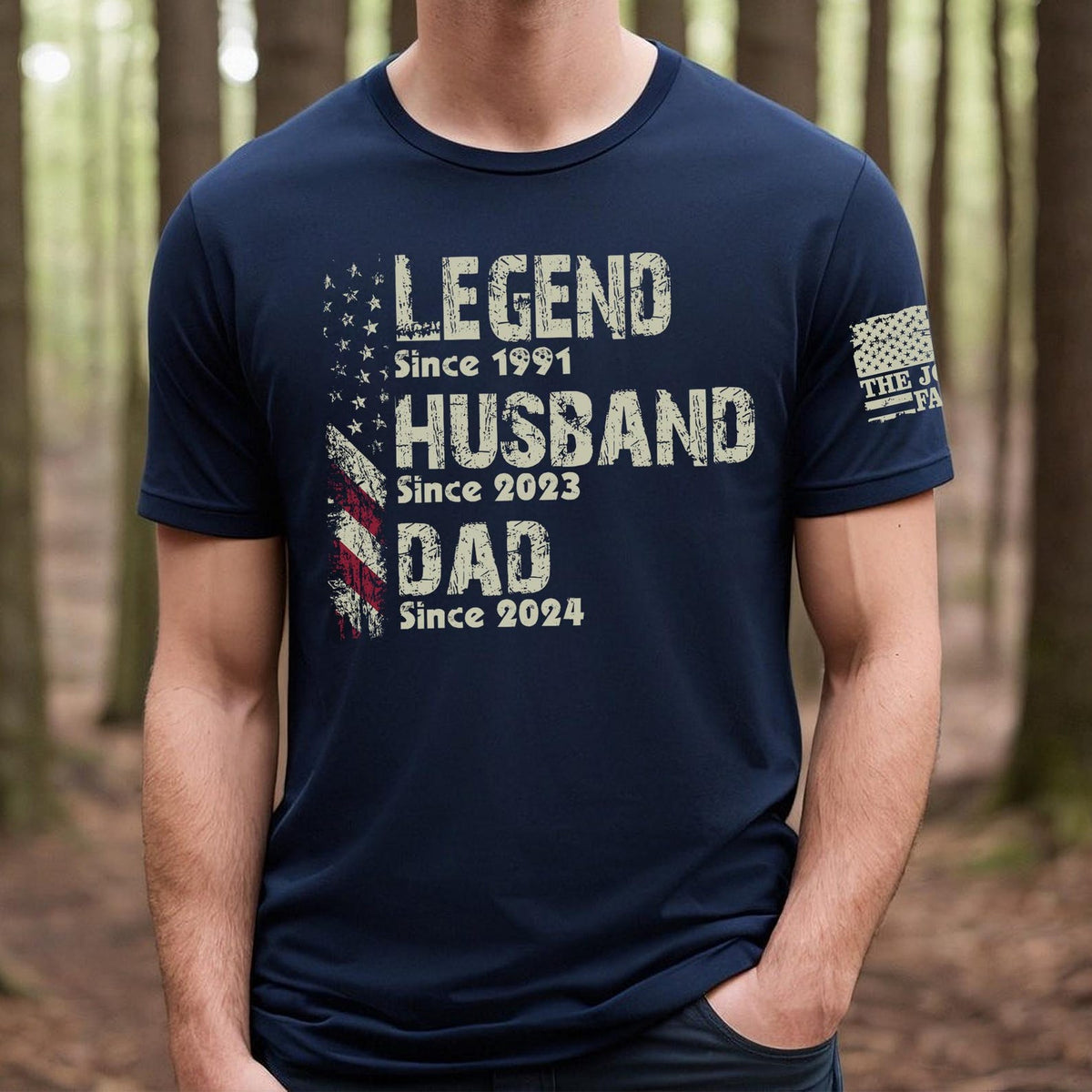 Personalized Legend Husband Dad Papa Veteran Since Father's Day Shirt, Papa Shirt With Year, 4th of July Shirt for Dad American Flag shirt