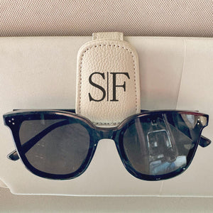 Custom Car Visor Sunglasses Holder, Personalized PU Leather Magnetic Glasses Clip,Car Decoration Gifts