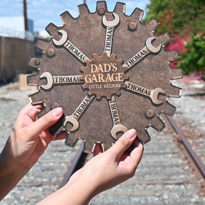 Custom Garage Sign For Fathers Day Gift For Dad, Grandkids Name Sign For Grandpa Gift, Family Gift for Grandpa, Personalized Workshop Sign