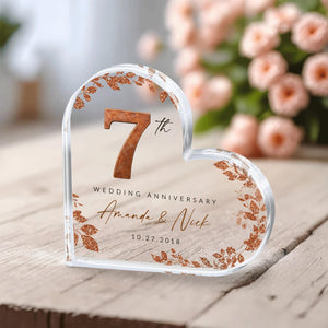 Personalized 7th Anniversary Gift, Copper Anniversary Gift, 7th Anniversary Acrylic Plaque, 7th Wedding Anniversary Keepsake, Couples Gift
