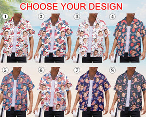 Personalized American Flag Hawaiian face Shirt: USA 250th Anniversar Gift,4th of July Shirt