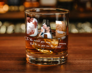Personalized Fathers Day Gift, Custom Photo DAD Whiskey Glass for Dad, Custom Dad Whiskey Glass with Photo, Dad Gift from Kids or Wife