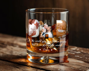 Personalized Fathers Day Gift, Custom Photo DAD Whiskey Glass for Dad, Custom Dad Whiskey Glass with Photo, Dad Gift from Kids or Wife