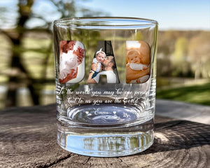 Personalized Fathers Day Gift, Custom Photo DAD Whiskey Glass for Dad, Custom Dad Whiskey Glass with Photo, Dad Gift from Kids or Wife