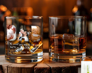 Personalized Fathers Day Gift, Custom Photo DAD Whiskey Glass for Dad, Custom Dad Whiskey Glass with Photo, Dad Gift from Kids or Wife