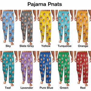 Custom Face Pajama Pants, Photo Gift for Dad Mom Father's Day Gifts, Personalized photo Pajama Trousers