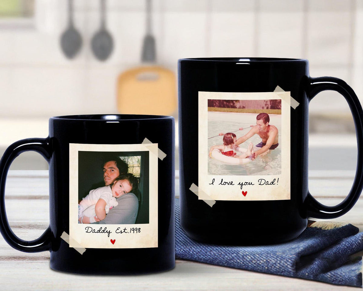 Custom Dad Photo Coffee Mug, Fathers Day Gift for Dad, Personalized Mug With Picture, Grandpa Gift, Dad Birthday Gift, Custom Dad Est Mug