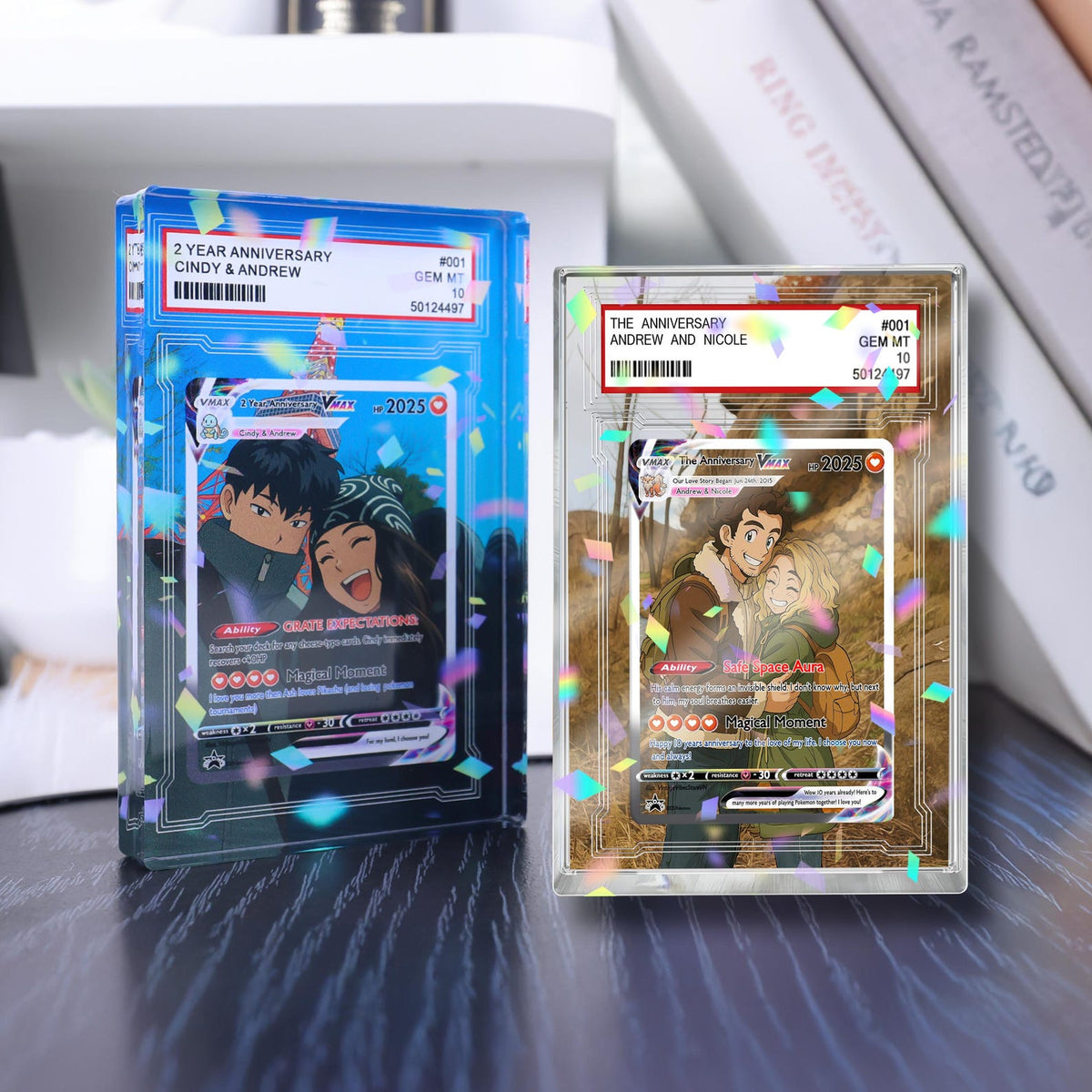 Personalized PKM Anniversary Card, Custom Anime Photo Acrylic Plaque, Anniversary Gift, Gift for Him, Gift for Her, Valentine's Day Gift