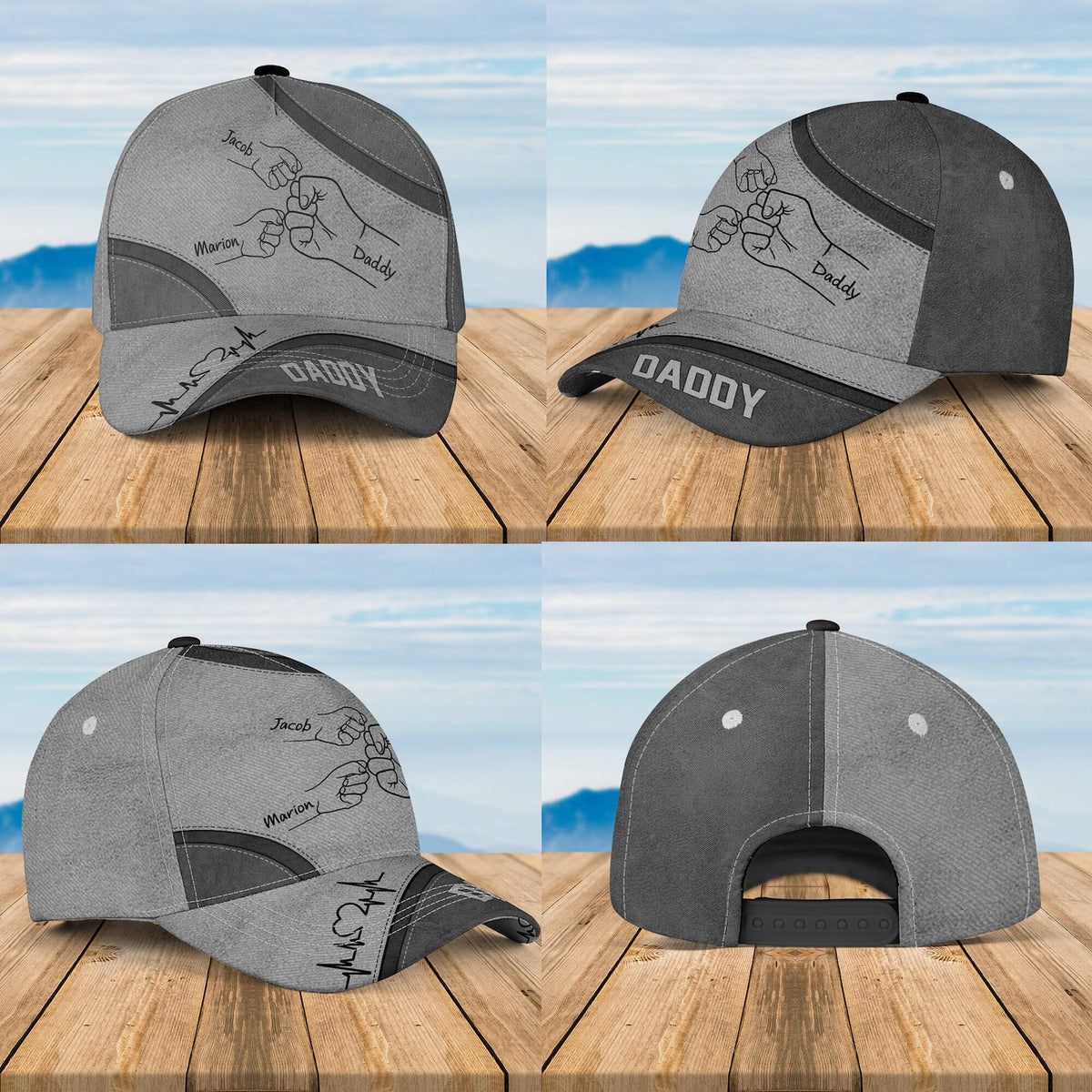 Personalized Best Dad Ever Fist Bump Classic Cap, Father's Day Gift For Dad, Cap For Grandpa, Hat For Husband, Dad And Kid Name Cap