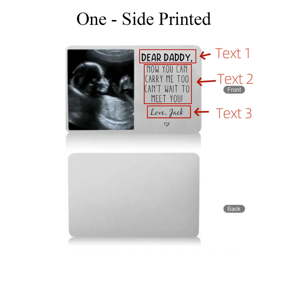 Custom Metal Ultrasound Photo Wallet Card,Sonogram Wallet Insert,Bump Gift,New Dad Gift for Husband, Dad To Be Gift,First Father's Day Gifts