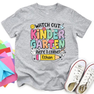 Personalized Back To School Shirt, First Day Of School Tee, Kindergarten Shirt, Back To School Gift for Kids