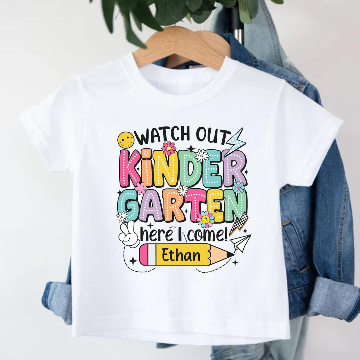 Personalized Back To School Shirt, First Day Of School Tee, Kindergarten Shirt, Back To School Gift for Kids