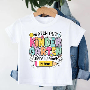 Personalized Back To School Shirt, First Day Of School Tee, Kindergarten Shirt, Back To School Gift for Kids