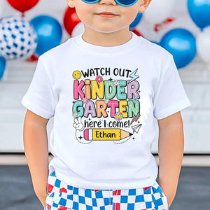 Personalized Back To School Shirt, First Day Of School Tee, Kindergarten Shirt, Back To School Gift for Kids