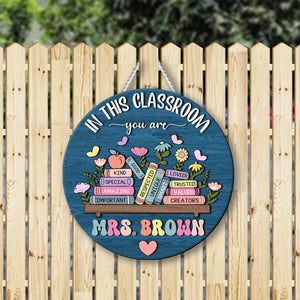 Custom 3D Teacher Name Door Hanger; Personalized Classroom Decor, School Welcome Sign, Appreciation Gift