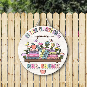 Custom 3D Teacher Name Door Hanger; Personalized Classroom Decor, School Welcome Sign, Appreciation Gift