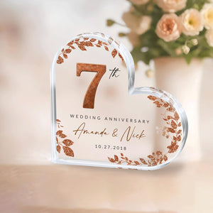 Personalized 7th Anniversary Gift, Copper Anniversary Gift, 7th Anniversary Acrylic Plaque, 7th Wedding Anniversary Keepsake, Couples Gift