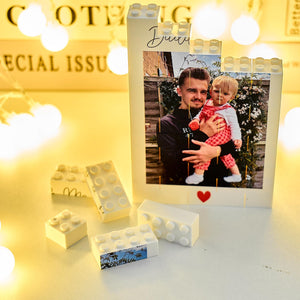 Personalised Daddy & Me Brick Photo block,Building Block, Gift for Dad,Personalized Photo Gift,Gift, Fathers Day Gift