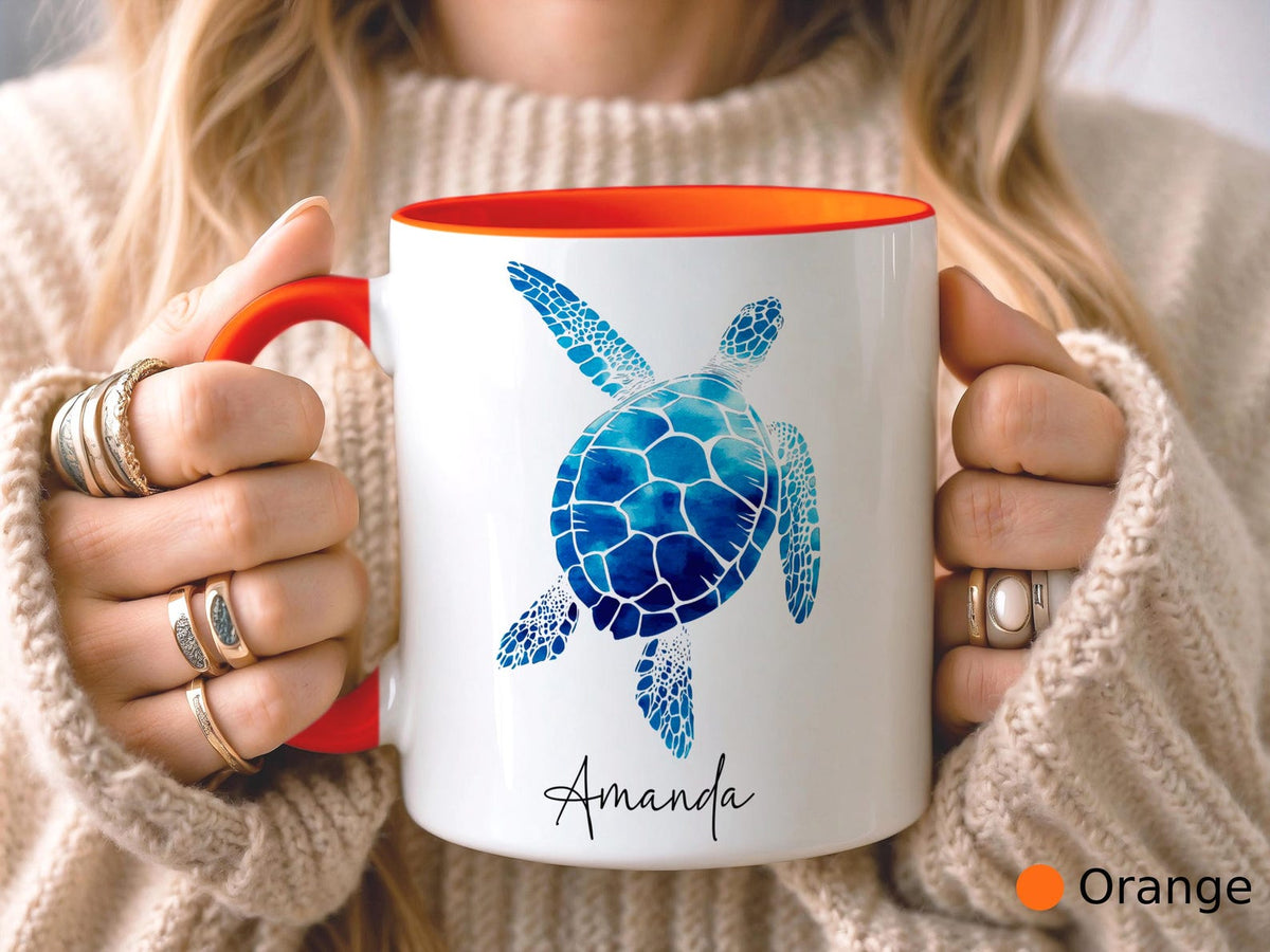 PERSONALISED Turtle Mug Turtle Seaside Gifts Custom Sea Beach Gift Gift for Her Sister Daughter Birthday Gift Office Work Gifts
