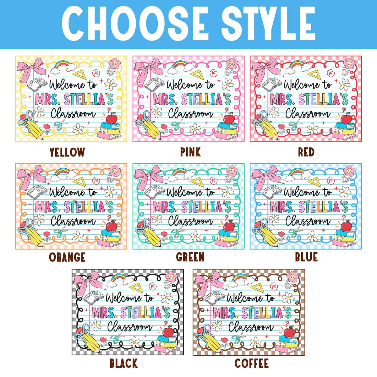 Personalized Teacher Tapestry, Custom Welcome Classroom Banner with Name, Back To School, First Day of School Gifts, Gift for Teacher