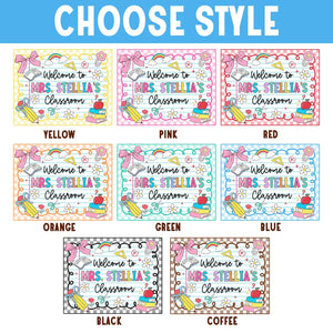 Personalized Teacher Tapestry, Custom Welcome Classroom Banner with Name, Back To School, First Day of School Gifts, Gift for Teacher