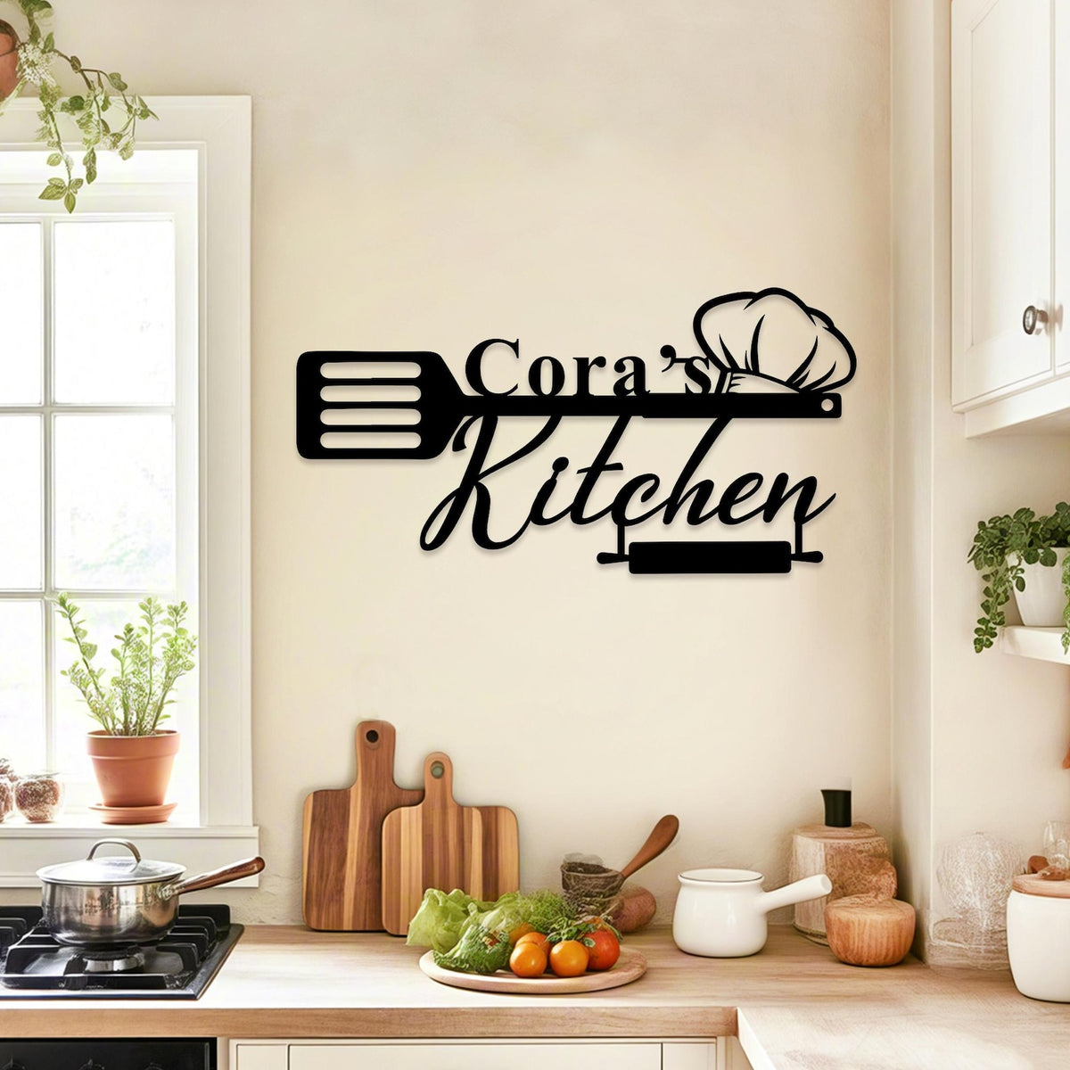Personalized Family Kitchen Sign, Custom Kitchen Metal Wall Art, Kitchen Decor, Metal Kitchen Sign, Cooking Lover Gift,Birthday Gifts