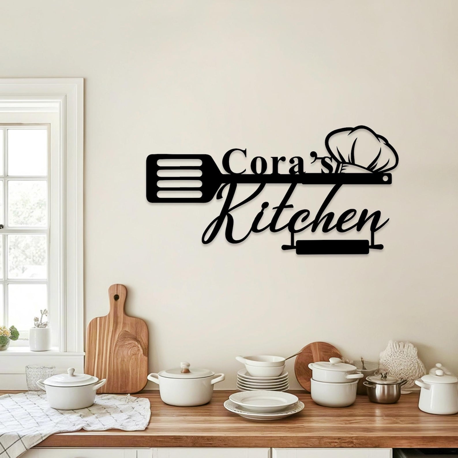 Personalized Family Kitchen Sign, Custom Kitchen Metal Wall Art, Kitchen Decor, Metal Kitchen Sign, Cooking Lover Gift,Birthday Gifts