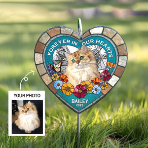 Personalized Pet Memorial Garden Stone with Iron Rod, Pet Garden Stone, Waterproof Pet Cemetery Marker, Garden Sign with Hanging Stake