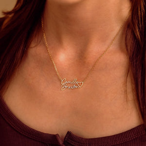 Personalized Double Names Necklace with Heart, Children Names Necklace, Name Necklace, Mom Necklace, Anniversary Gift for Wife, Mothers Gift