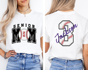 Senior Baseball Mom T-Shirt, Custom Senior Baseball Mom Shirt,Personalized Baseball Gift for Mom, Baseball Mom Gift,Senior Class of 2026 Tee