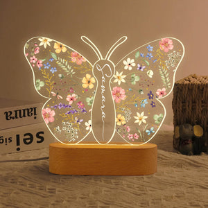 Personalized Butterfly Night Light for Girls Custom Baby Room Decor, Butterfly Baby Gift, Unique Gifts for Two Year Old Toddler
