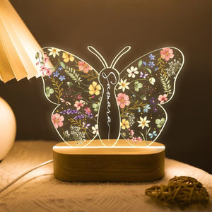 Personalized Butterfly Night Light for Girls Custom Baby Room Decor, Butterfly Baby Gift, Unique Gifts for Two Year Old Toddler
