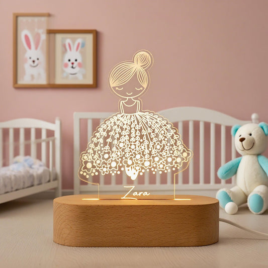 Personalized Ballerina Girl with Name,Custom Night Light with Name,Nursery Room Lamp,Christening Gift,Ballet Gift,Birthday Gift for Her