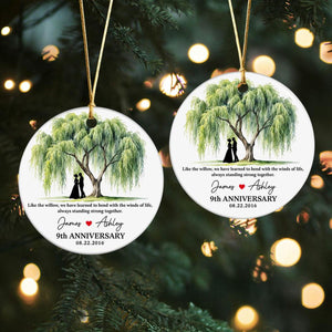 9th Anniversary Willow Tree Ceramic Ornament, Custom Wedding Anniversary Gift for Wife,9th Anniversary Gifts for Couple,Wedding Gift For Her
