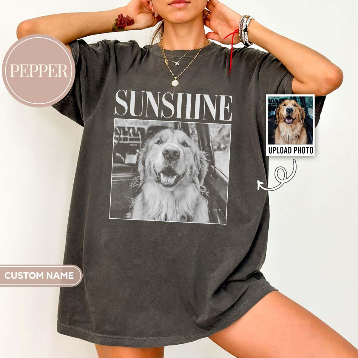 Custom Pet Photo Shirt, Personalized Comfort Colors Pet Shirt, Customized Picture Pet Shirt, Dog Lover Gift, Cat Mom Gift, Pet Loss Gift
