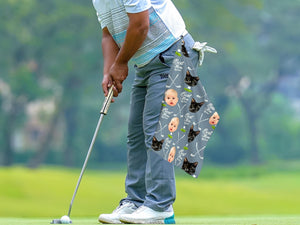 Custom Golf Towel with Kids and Pet Faces, Best Dad by Par Gift, Funny Golf Gift for Dad, Personalized Golf Accessories, Golf Lovers Gift