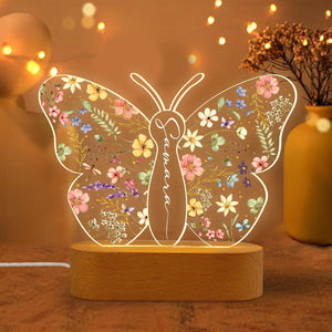Personalized Butterfly Night Light for Girls Custom Baby Room Decor, Butterfly Baby Gift, Unique Gifts for Two Year Old Toddler