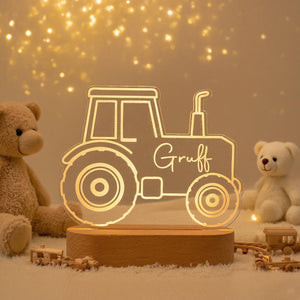 Personalised Tractor Night Light,Nursery Decor,Kids Gift,Night Light,Children's Night Light,Digger Light,Tractor Light,Baby Christmas Gifts